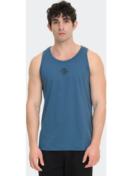 TARGET Tank Top Single Jersey Urban Ανδρική Αμάνικη Μπλούζα σε Μπλε Χρώμα