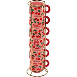 Bialetti Set 6 Cups with Metal Frame mercato della frutta