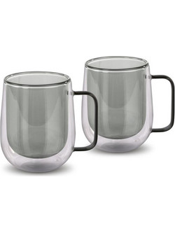 Σετ Ποτήρια Τσαγιού VASO Lamart LT9123 Γυάλινα με Διπλό Τοίχωμα 250ml Μαύρο 2 Τεμ