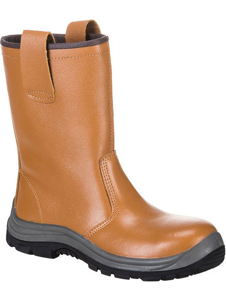 Portwest Steelite Rigger S1P HRO Γαλότσες Εργασίας Γονάτου Καφέ