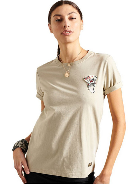 Superdry Γυναικεία κοντομάνικη μπλούζα Military Narrative T-Shirt W6010969A-HAI