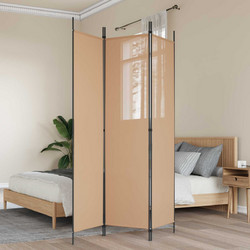 3-Panel Room Divider Μπεζ 150 x 200 cm Ύφασμα 42039207