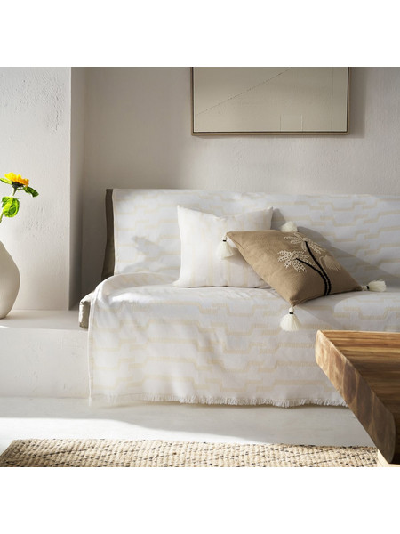 Gofis Home Ριχτάρι Τετραθέσιου 180x350cm Clover 558/16 Polar White