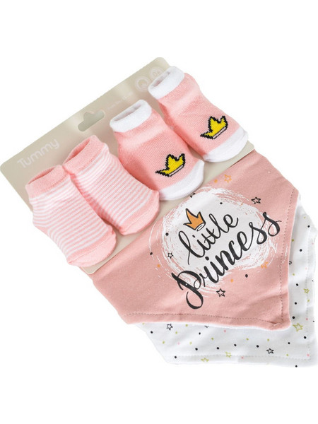 Cangaroo Σετ Δώρου Καλτσάκια 2τμχ Και 2 Σαλιάρες Tummy Pink (111895)
