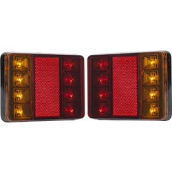 GLOBOSTAR(R) TAILIGHT 999-0255 Πίσω Φανάρι Οχημάτων LED 9W 360lm 140 DC 12V Αδιάβροχο IP66 Πορτοκαλί & Κόκκινο & Ψυχρό Λευκό 6000K - Μ12 x Π9.5 x Υ2cm - Πακέτο 2 Τεμαχίων