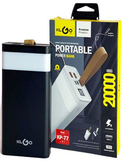 KLGO Kp-77 Power Bank 20000mAh με 2 Θύρες USB-A Black