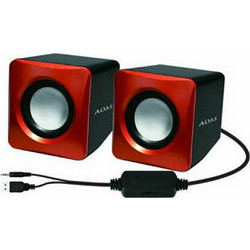Aoas E-003 Ηχεία Υπολογιστή 2.0 3W Red Black