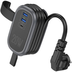 Hoco NS7 Πολύπριζο Ασφαλείας με USB-A και USB-C