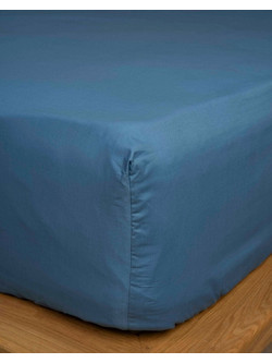 Sunshine Home Σεντόνι King Size Βαμβακερό με Λάστιχο 180x200+30 Feelings 104 Blue