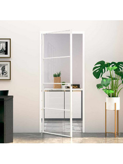 vidaXL Πόρτα Εσωτερική Γυάλινη Λευκή 83x201.5cm 153667