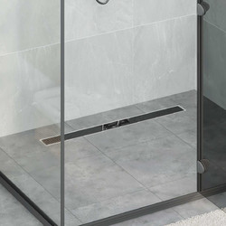 vidaXL Αποχέτευση Ντους με Γυάλινη Κάλυψη και 360 Σιφώνι Μαύρο 80 cm