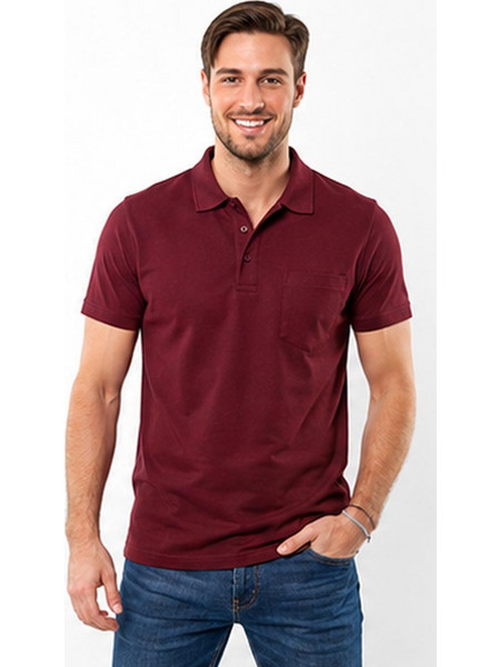 GANDY Ανδρικό Polo Πικέ Κουμπακια Big Size Βαμβάκι G520-04 Μπορντό