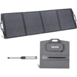 VEVOR 200W Foldable Solar Panel, 24% High-Efficiency Portable Monocrystalline Solar Panel Charger with MC4 Output, USB-A, Type-C & DC Ports, IP67 Waterproof for Power Stations, Camping, Hiking Trips