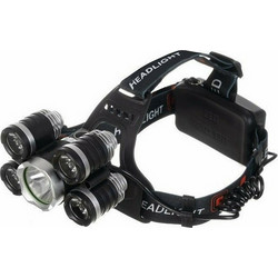 Φακός Κεφαλής LED 5xT6 με Zoom, 2x18650 Μπαταρίες, Ισχυρός