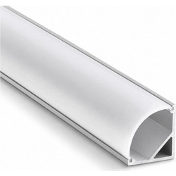 VenCore 9177-50003 - Aluminum Corner Profile 1M - Γωνιακό Προφίλ Αλουμινίου 1 Μέτρο με Press On Γαλακτερό Κάλυμμα - Μ100 x Π2.15 x Υ1.26cm