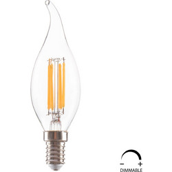 ΛΑΜΠΤΗΡΑΣ ΣΤΥΛ ΦΛΟΓΑ LED FILAMENT 6W E14 3000K ΔΙΑΦΑΝΟ DIMMABLE