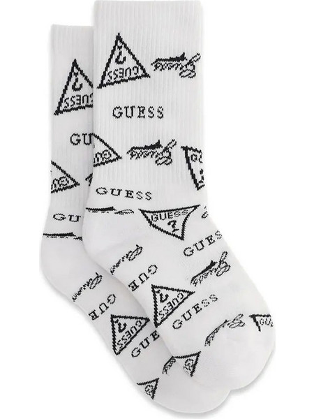 GUESS ALLOVER SOCKS ΚΑΛΤΣΕΣ UNISEX H6YZ14Z1177-FMEY OffWhite