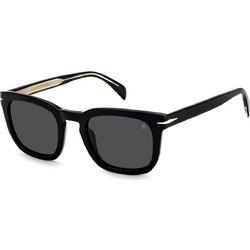 David Beckham DB7076/S 807/IR Ανδρικά Γυαλιά Ηλίου Τετράγωνα Κοκάλινα Μαύρα με Μαύρο Polarized Φακό
