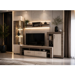 Σύνθετο Σαλονιού με Led φωτισμό 230/176/48 εκ. Samba, Genomax