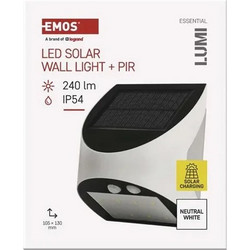Emos Επιτοίχιο Φωτιστικό LED με Ηλιακό Panel + Αισθητήρα Κίνησης (3.7V, 240lm) - ZG172S