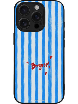 Sonique Stripe Stories Series Θήκη με Σχέδιο «Bonjour Blue» (iPhone 16 Pro)