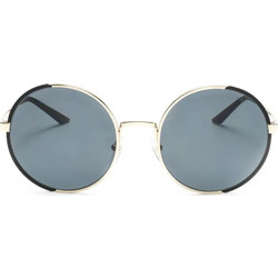 Prada SPR 59XS QE35Z1 Γυναικεία Γυαλιά Ηλίου Στρογγυλά Μεταλλικά Χρυσά με Μαύρο Polarized Φακό