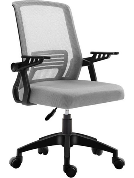Zita Plus A1180B Καρέκλα Γραφείου Στήριξη Μέσης Ρυθμιζόμενα Μπράτσα Γκρι 01.0374