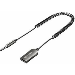 VENTION USB Car Bluetooth 5.4 Audio Receiver with Coiled Cable 1.5M Gray Zinc Alloy Type (NAIHG) (VENNAIHG)