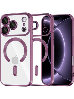 Techsuit Luxury Crystal MagSafe Back Cover Dark Cherry (iPhone 18 Pro / 17 Pro)
