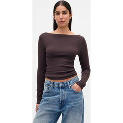 Γυναικεία Μπλούζα με Boatneck Λαιμόκοψη Terra brown