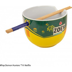 Cinereplicas KPop Demon Hunters Ramen Bowl with Chopsticks Zoey Hamburger CR4422