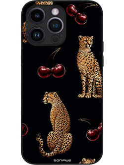Sonique Diva Series Back Cover Cherry Cheetah (iPhone 14 Pro Max)