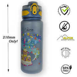 Alpin Outdoor V2 Book School Παιδικό Μπουκάλι Πλαστικό BPA Free με Καλαμάκι Μπλε 500ml