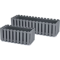 Ζαρντινιέρα Πλαστική Boardee Fencycase 361055 58x18x17cm Stone Gray Πλαστικό