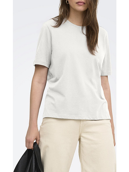 ONLY ONLHAPPY S/S O-NECK TEE PR JRS 15378843-Cloud Dancer OffWhite