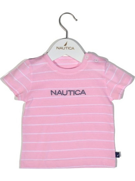 Des.12 T-Shirt Jersey Organic Ροζ Ριγέ 86cm 12-18 μηνών