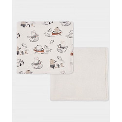 BOBOLI Blanket fleece printed for baby -BCI 75cm x100cm - 244112 - ΑΓΟΡΙ - creme