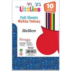 Τσόχα Χειροτεχνίας The littlies Μπλοκ 10 Χρώματα 20x30 εκ
