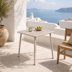 Τραπέζι Nextdeco μεταλλικό ανοιχτό γκρι 70x70xΥ75εκ