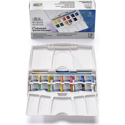 Winsor & Newton Cotman Pocket Plus Σετ Νερομπογιές με Πινέλο 12 Χρώματα