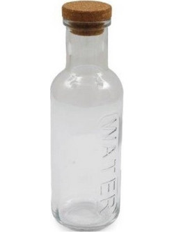 Μπουκάλι γυάλ.WATER καπάκι φελλός 1l/27.5X8.5X8.5CM