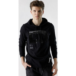 Devergo Men's L/S Hooded T-Shirt 4003 - Black