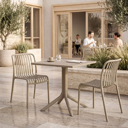 Τραπεζαρία Zoi-Groovy Σετ 3 Τεμ Cappuccino PP 80x80x74