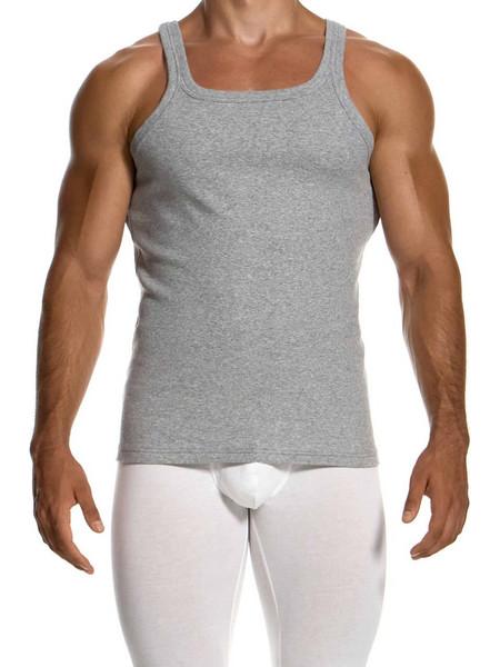 Ribbed Cotton Tank Top Γκρι | gray