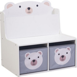 U-Grow UG-74BEAR Παιδικός Πάγκος Αποθήκευσης 60x42x61,5cm Λευκό/Γκρι