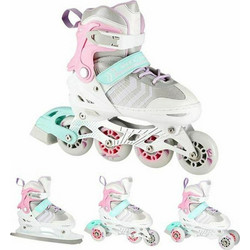 Nils Extreme Inline Αυξομειούμενα Rollers Παιδικά Άσπρα Ροζ NH18192