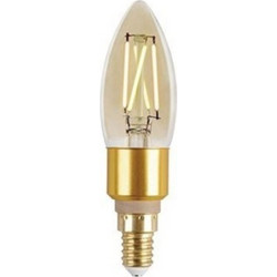 Έξυπνη λάμπα LED filament μελί C35 E14 4,2W ρυθμιζόμενο λευκό 2200-5500K Lutec Connect