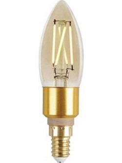 Έξυπνη λάμπα LED filament μελί C35 E14 4,2W ρυθμιζόμενο λευκό 2200-5500K Lutec Connect