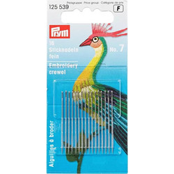 Prym Βελόνες Ραψίματος με Μεγάλο Μάτι No7 16τμχ 125539 Ασημι