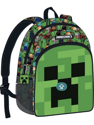 Minecraft Face Σχολική Τσάντα Πλάτης με 2 Θήκες 40x30x17 εκ